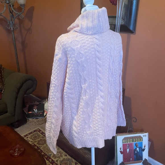 Forever 21 Pink Cowl Neck Cable Sweater - Picture 6 of 11